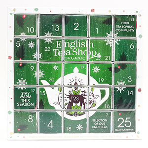 Te-adventdskalender med grönt och svart te
