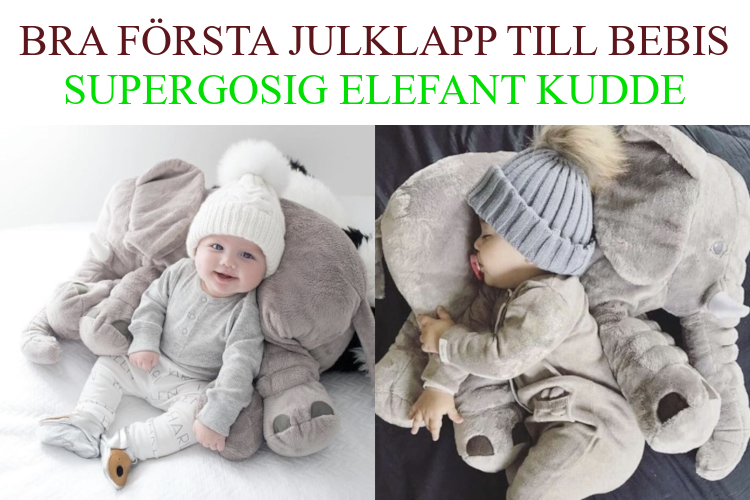 Bästa första bebis julklapp - Elefant kudde
