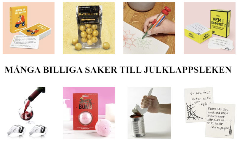 Billiga saker till julklappsspelet