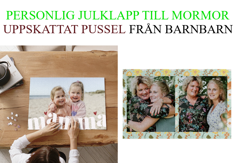 Personlig julklapp till mormor - Julklappstips pussel
