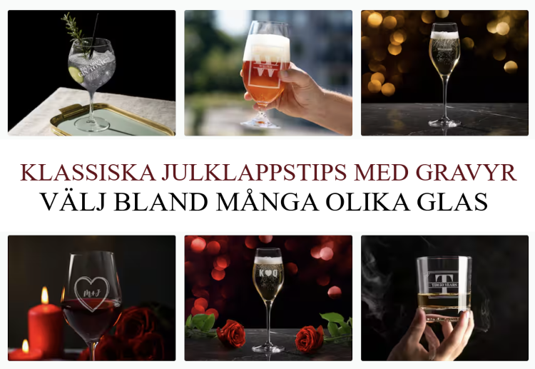 graverade glas - Personliga julklappar med gravyr