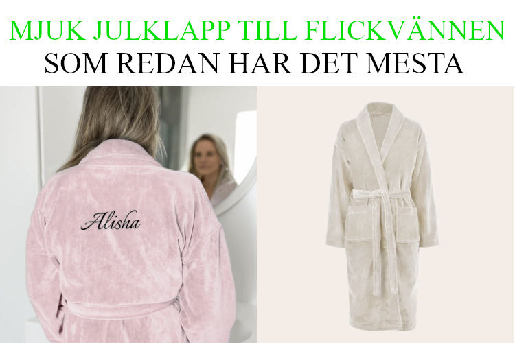 Julklapp till kvinna - Julklappstips morgonrock med namn