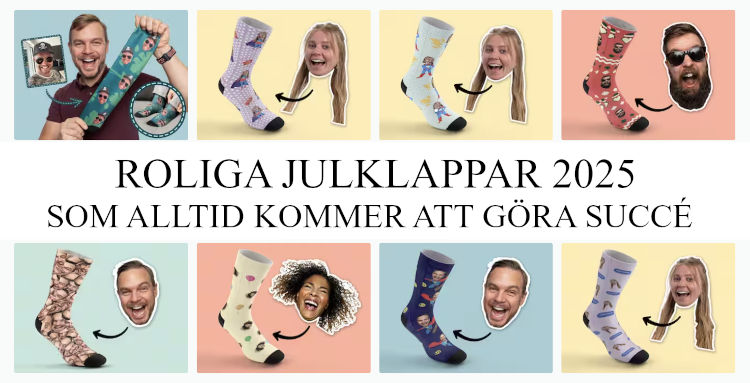 Roliga julklappar 2025 - Strumpor med bild