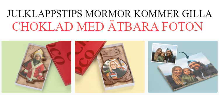 Julklappstips mormor - Choklad med foto