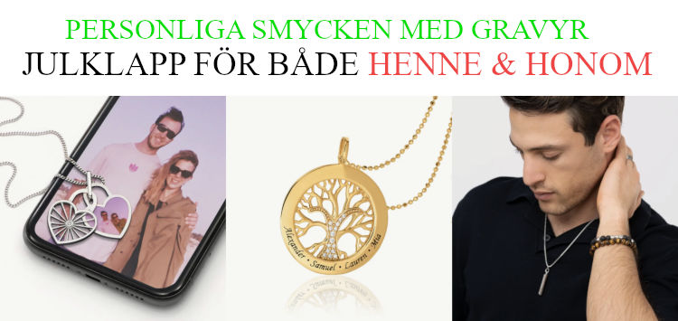 Julklappstips personliga smycken med gravyr