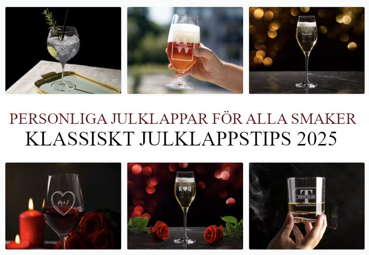 Personliga julklappar - Graverade glas