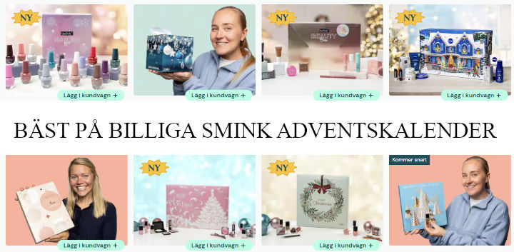billig smink julkalender - sminkkalendrar med hudvård